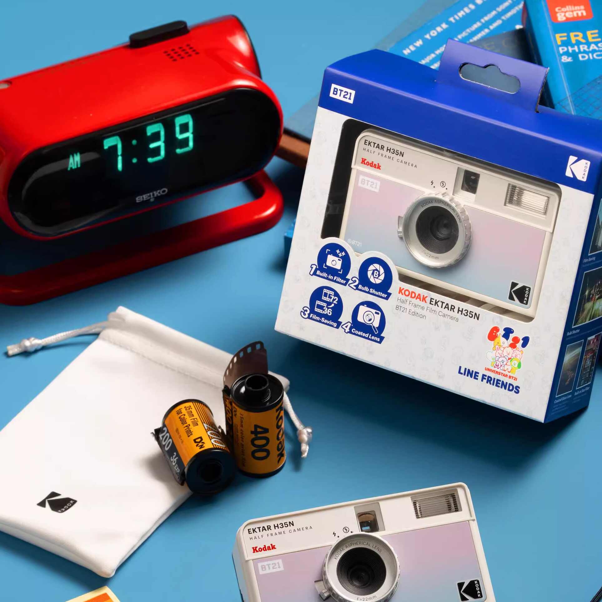 Film Camera 35Mm - 2026年コダックエクターH35N x BT21 H35限定版ハーフフレーム35mm 135フィルムカメラ、フラッシュライト付き再利用可能なフィルムカメラ、ギフト