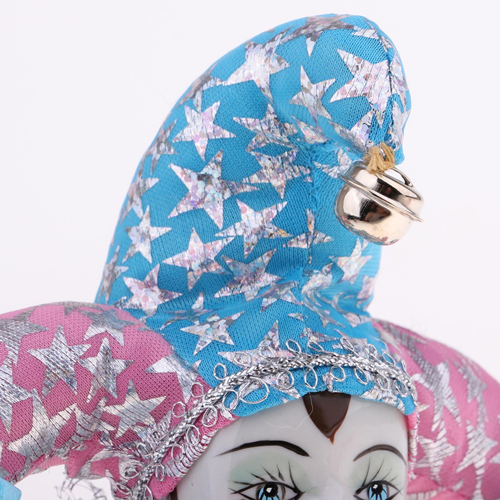 Vintage Collectible Clowns - 磁器製人形コレクターズアイテム 20cm 可動式トライアングルクラウン人形 ヴィンテージホームデコレーション 大人向けコレクターズディスプレイ用