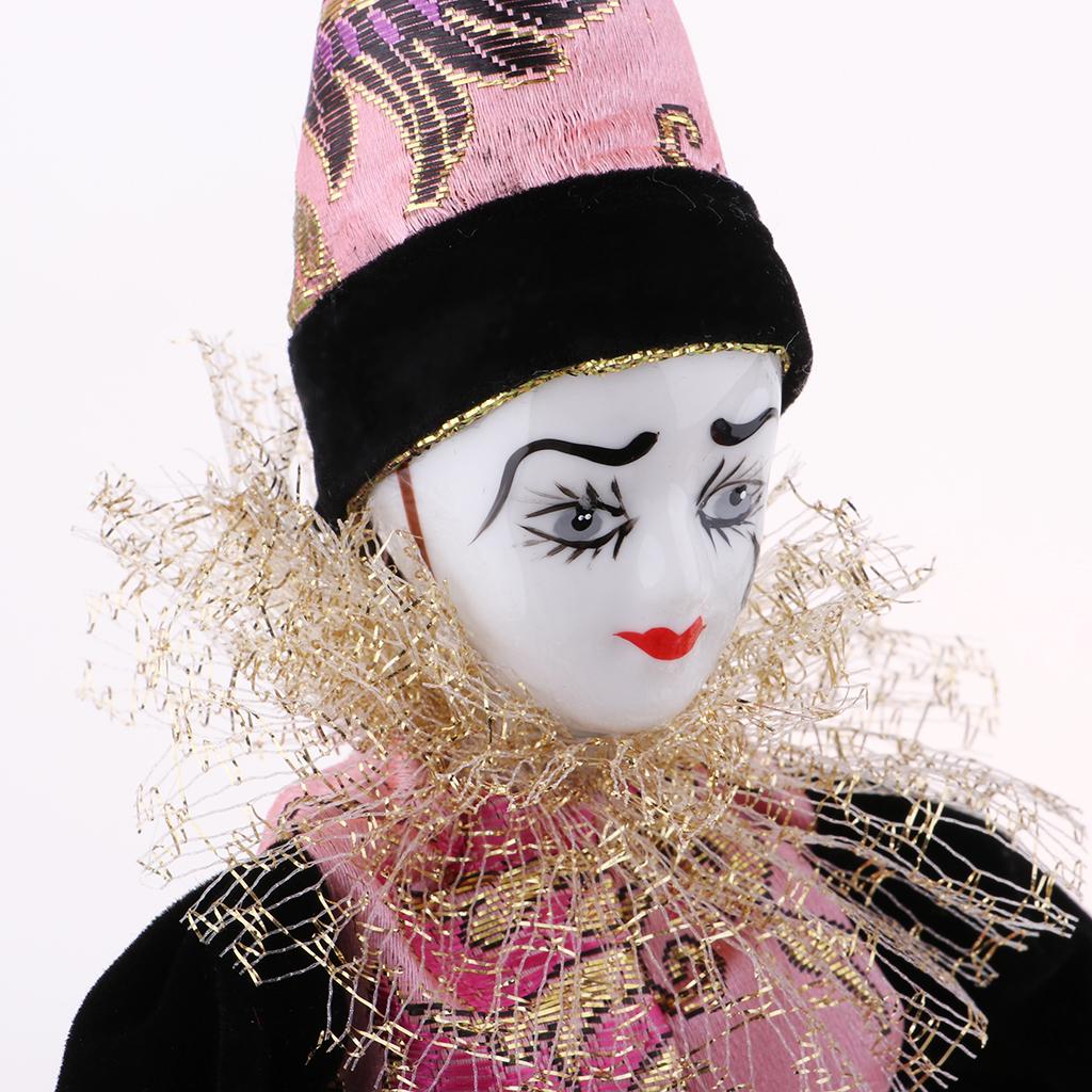 Vintage Collectible Clowns - 22cmの磁器製ピエロ人形、コレクターズアイテム、ヴィンテージドールハウスミニチュア、ハロウィンや誕生日プレゼントに