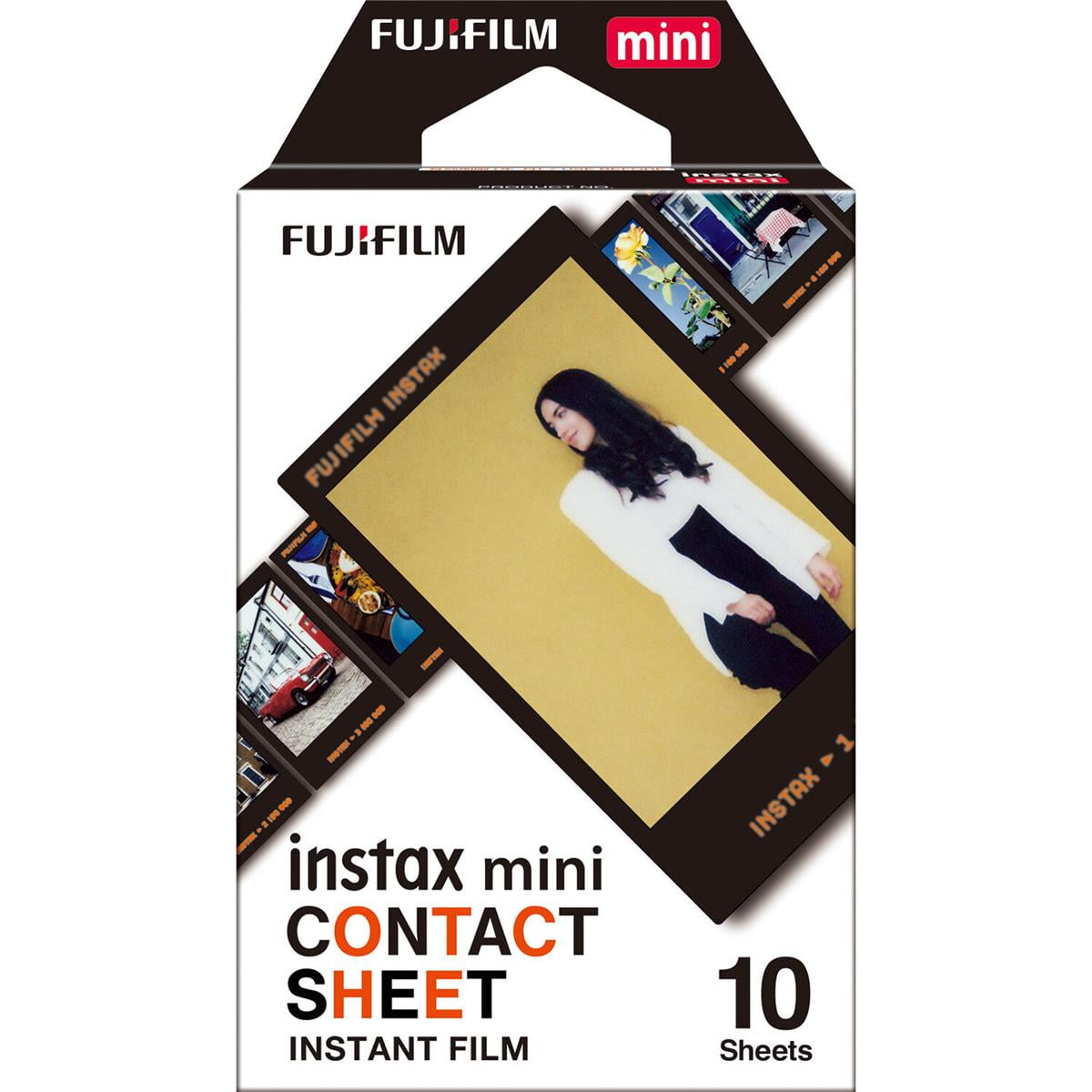 Instant Film Pack - インスタックスミニコンタクトシートインスタントフィルム、10枚入りシングルパックワイドフレーム写真用紙、富士フイルムインスタックスミニ11、12、9、8、7+、SP-1、SP-2ミニリンクプリンター対応、高コントラスト鮮明な写真、耐光カートリッジ