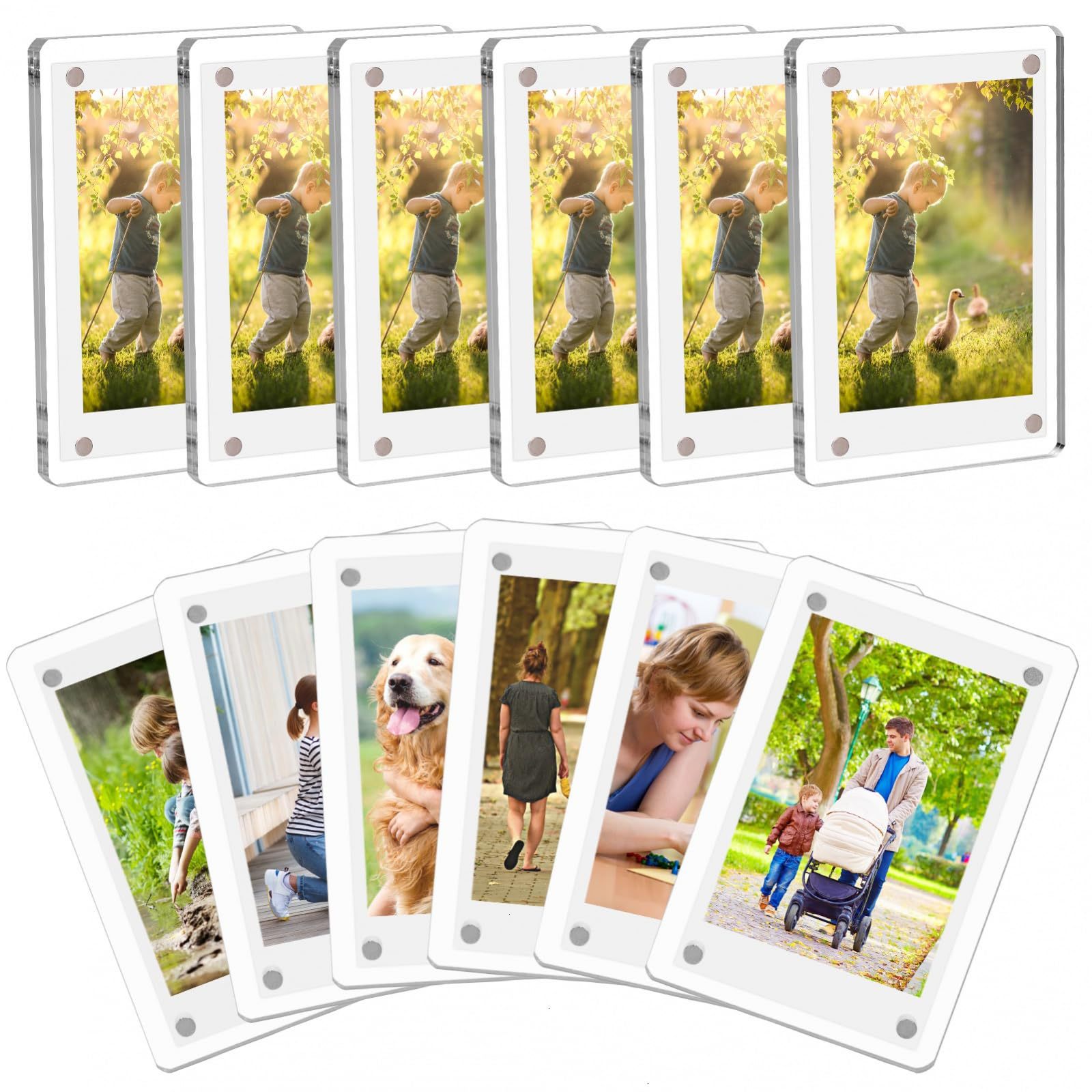 Instant Film Pack - 1-10枚パック 3インチ アクリル製 冷蔵庫用マグネット式両面フォトフレーム 富士フイルム インスタックスミニ