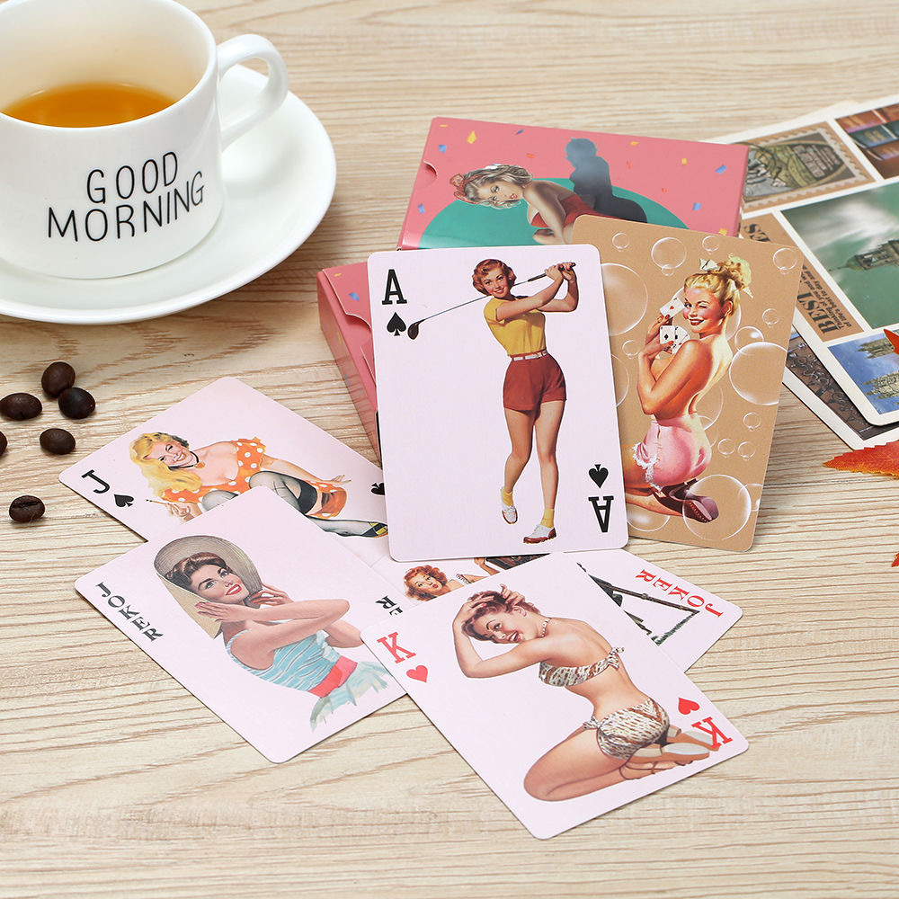 Vintage Collectible Playing Cards - ヴィンテージセクシーなビキニビューティートランプ、かわいい女の子ゲームトランプパーティーゲームコレクションポーカーカードセット用