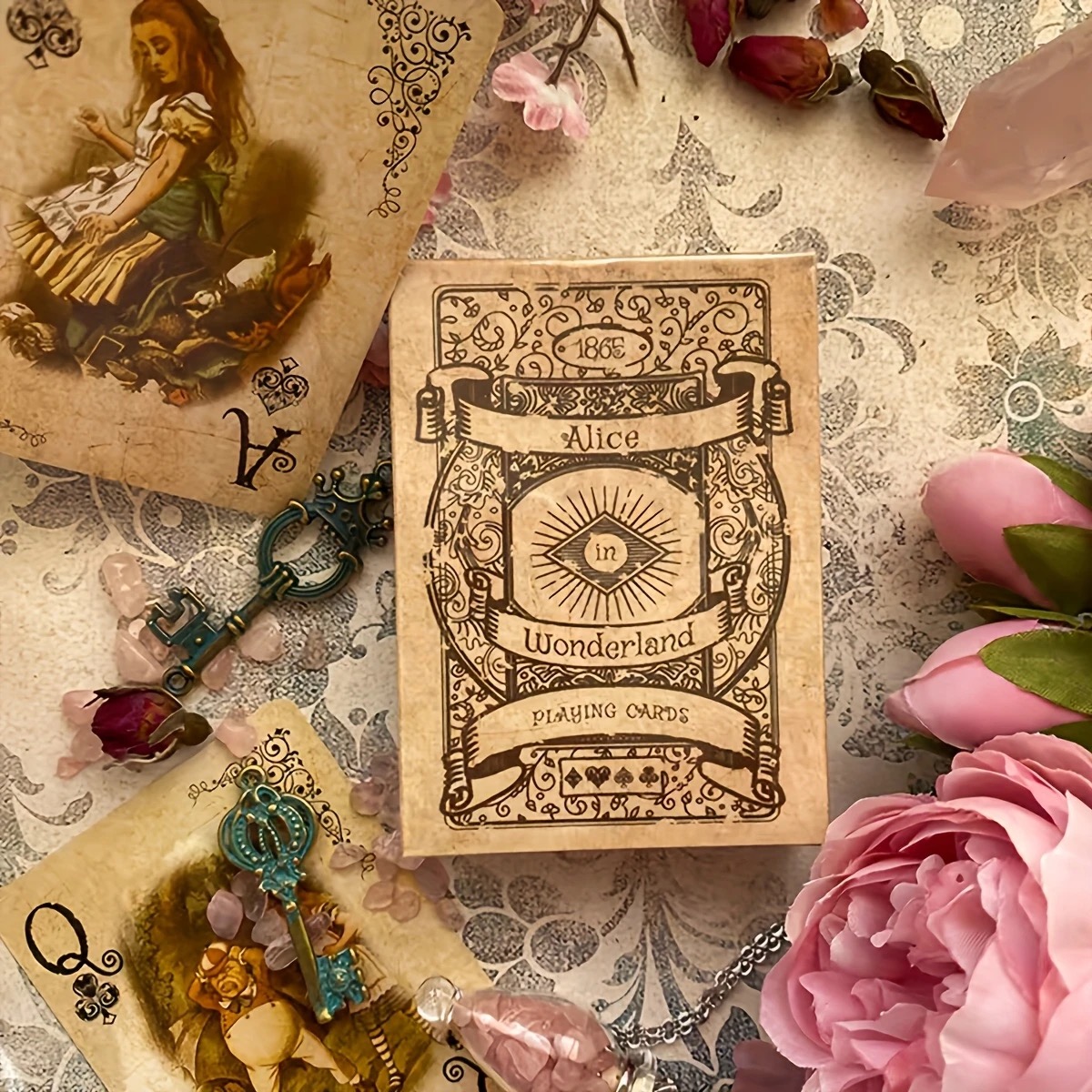 Vintage Collectible Playing Cards - 54枚入り アリス ヴィンテージ ペーパー ポーカーカード ワンダーランドシリーズ