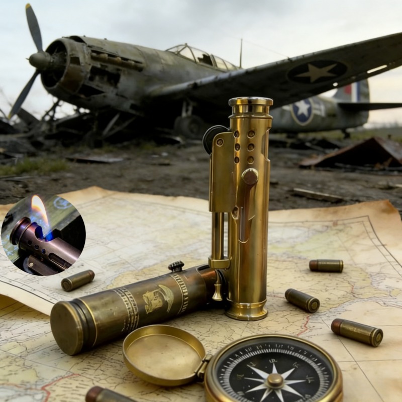Vintage Collectible Lighters - 珍しいエイリアントレンチ手作り純銅灯油ライター AK ヴィンテージポータブル防風コレクションライター喫煙男性のギフト