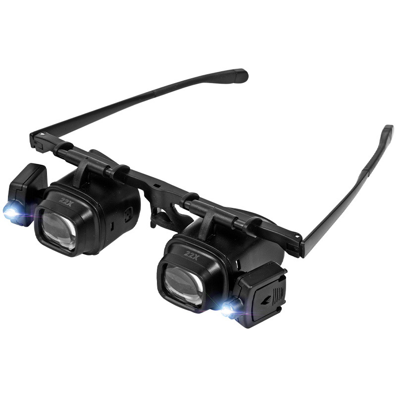 Darkroom Enlarger Lens - ライト付き虫眼鏡 LED ライト付き拡大鏡 メガネスタイル ヘッドマウント 24X