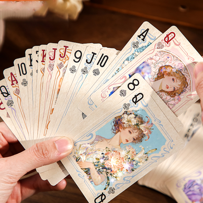 Mr.Paper 55枚入り 金箔フラワー ドリーム プレイ - Vintage Collectible Playing Cards のレビューと価格