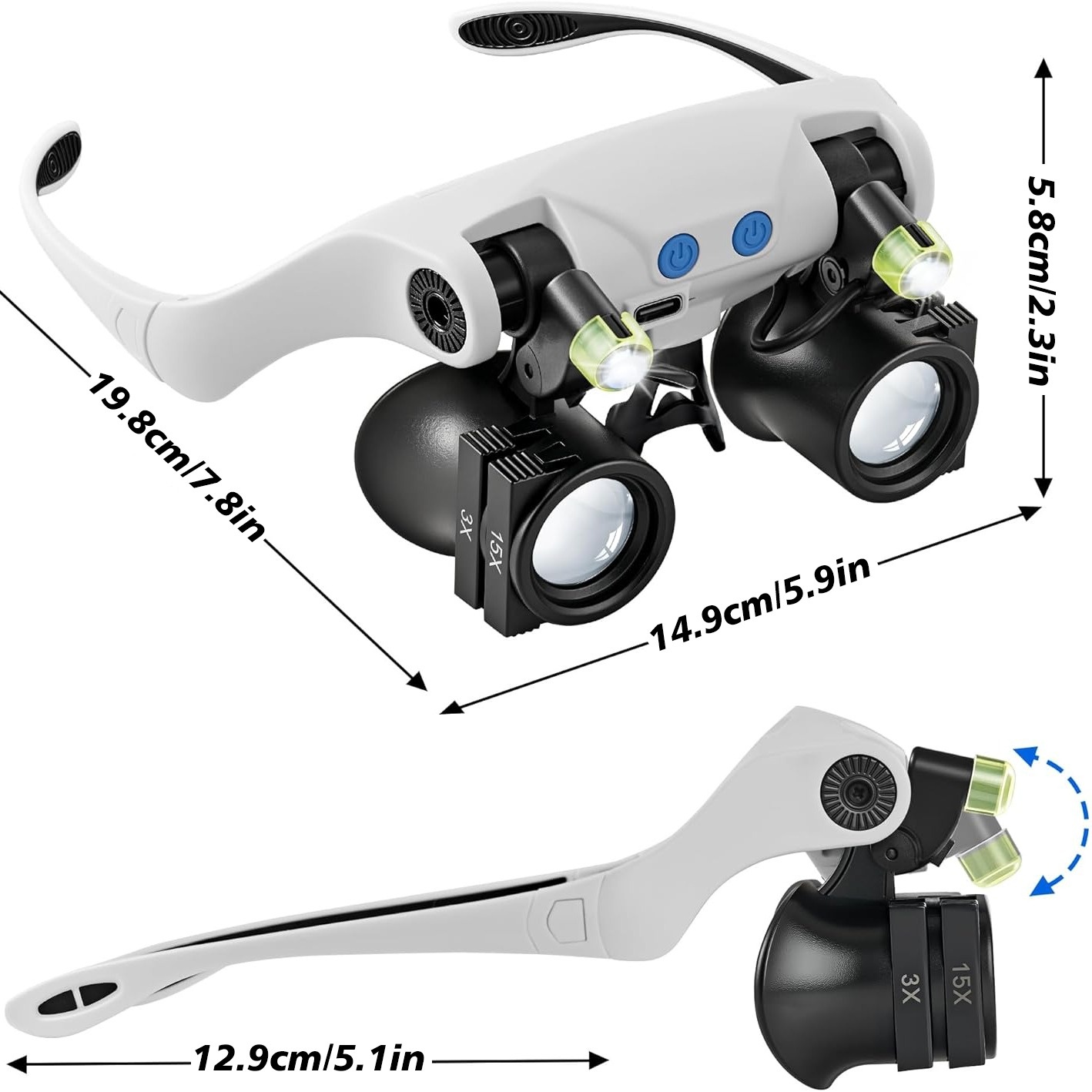 ヘッドマウント型LED拡大鏡+ミニ折りたたみ拡大鏡（2個パッ - Darkroom Enlarger Lens のレビューと価格