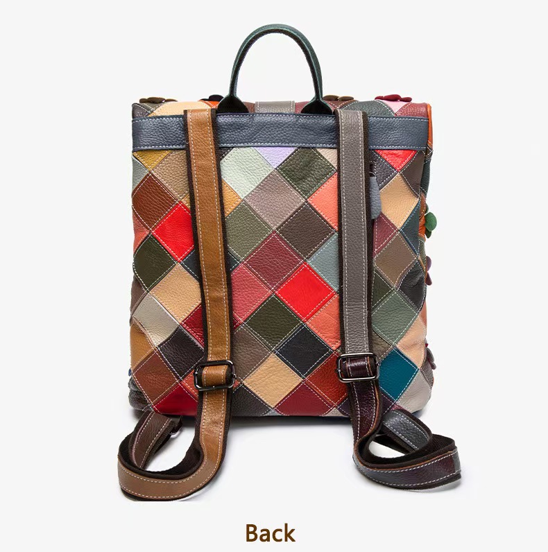 ヴィンテージ女性本革バックパックフラワーリアル牛革ショルダー - Vintage Zipper のレビューと価格