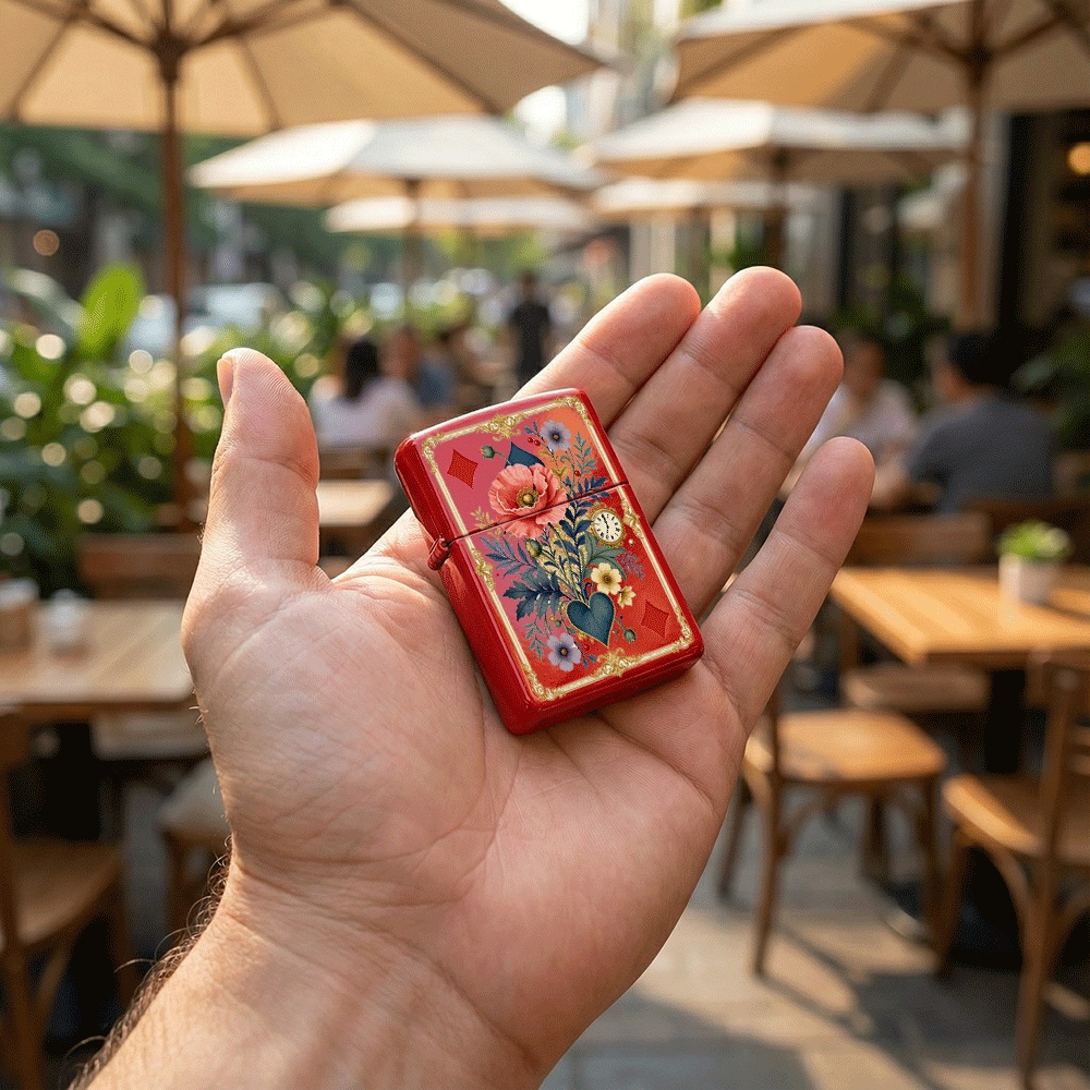 ヴィンテージ調の装飾が施されたフリップトップライター、トラン - Vintage Collectible Playing Cards のレビューと価格