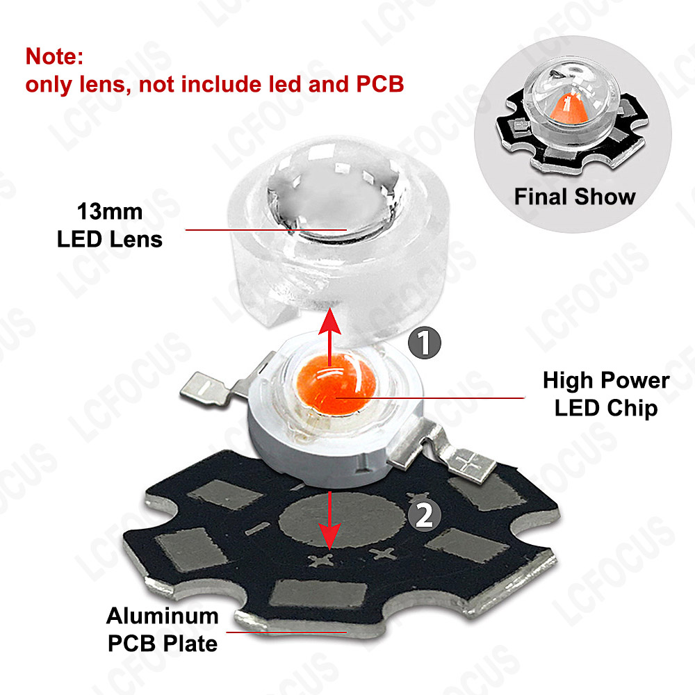 13mm 1W 3W ミニLEDレンズ 15° 30° 45 - Darkroom Enlarger Lens のレビューと価格