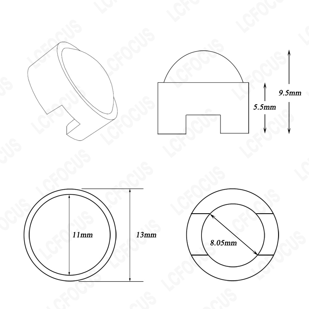 13mm 1W 3W ミニLEDレンズ 15° 30° 45 - Darkroom Enlarger Lens のレビューと価格