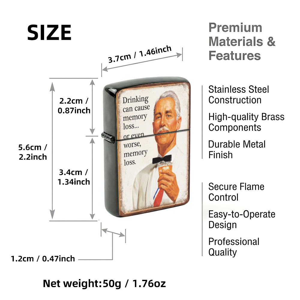 ヴィンテージフリップトップライター、レトロで面白いスローガン - Vintage Collectible Lighters のレビューと価格