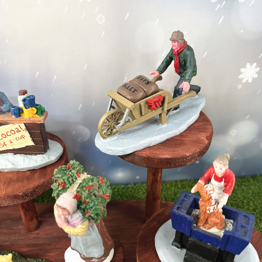 ヴィンテージクリスマスビレッジフィギュアセット、樹脂製冬の市 - Vintage Collectible Market のレビューと価格