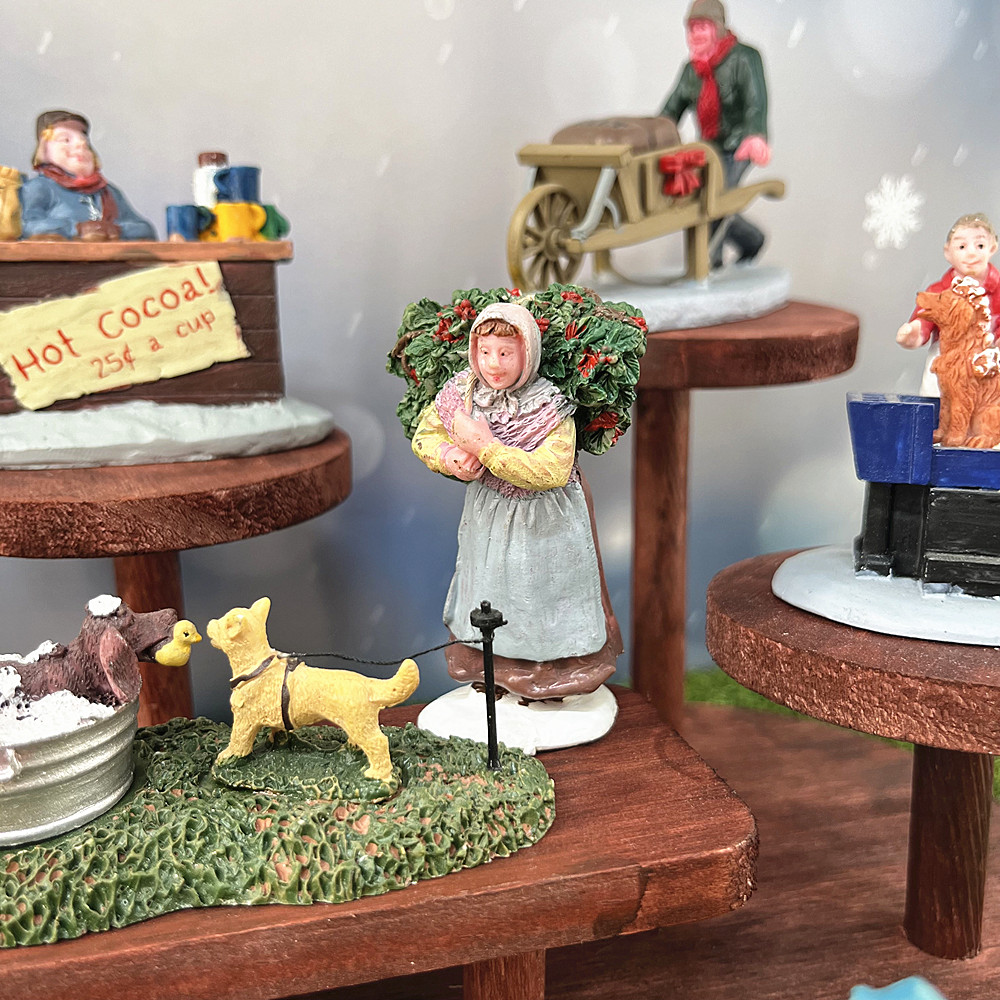 ヴィンテージクリスマスビレッジフィギュアセット、樹脂製冬の市 - Vintage Collectible Market のレビューと価格