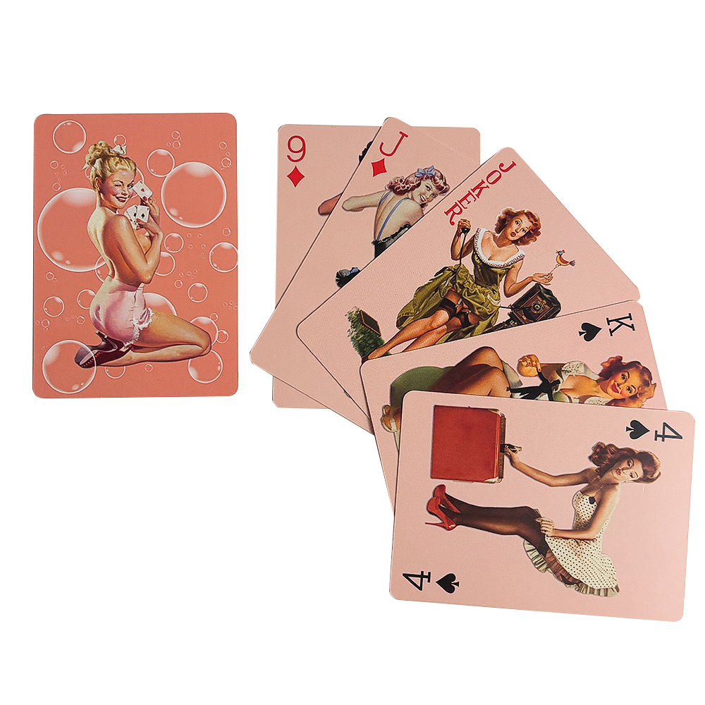 パーティーや集まりのためのピンナップされた女の子のトランプ、 - Vintage Collectible Playing Cards のレビューと価格